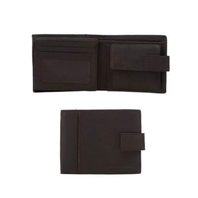Brown leather coin pocket wallet